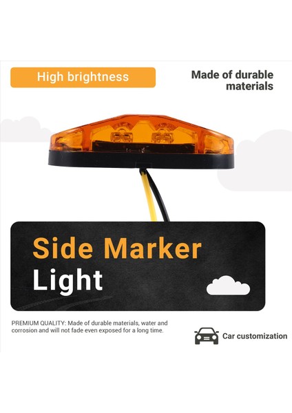 12V / 24V 2 LED Yan Işaret Lambası Lambası Araba Kamyonu Römorku E-Işaretli Kehribar (Yurt Dışından) fırsatları