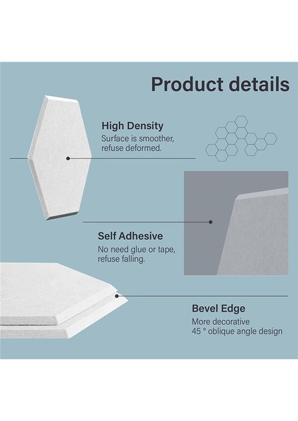 8 Paket Kendi Yapısal Altıgen Akustik Panel Stüdyolar/kayıt Stüdyoları/ofisleri Için Ses Emici Panel Beyaz (Yurt Dışından) indirimleri