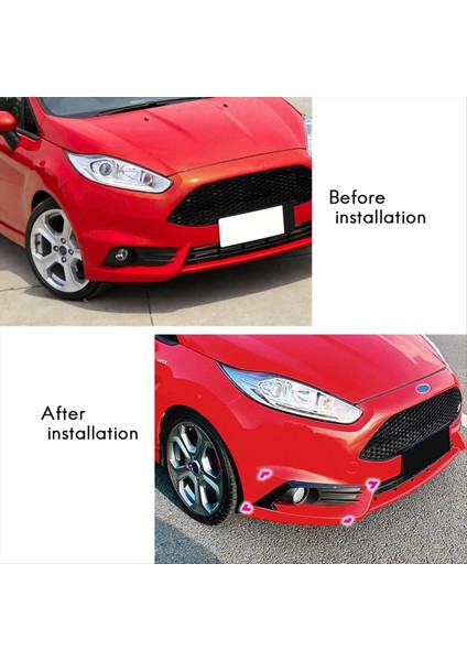 Araba Ön Tampon Ayırıcı Spoiler Dekoratif Kaplamalar Ford Fiesta St Mk6 12-2017 Karbon Fiber Desen (Yurt Dışından) fırsatları