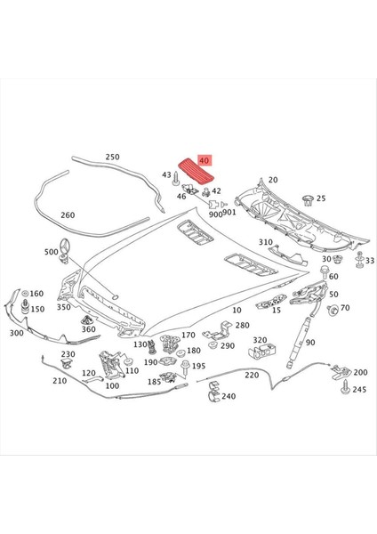 1paır Araç Kounu Üst Henç Grılle Trim Kapak Mercedes Için Parlak Siyah Benz W221 W251 2007-2013 A221800205 A2218800305 (Yurt Dışından) fiyatları