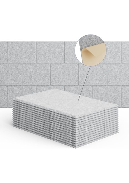 15 Paket 12X8X4 Inç Akustik Duvar Panelleri Kendi Yapışkanlı Ses Emici Panel Stüdyoları Kaydetme Için Gümüş Gri (Yurt Dışından)