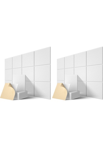 Kendinden Yapışkanlı Akustik Paneller 24 Paket 12 x 12 x 0 4 Inç Ses Geçirmez Dolgu Ev Için Ses Emici Panel Beyaz (Yurt Dışından)