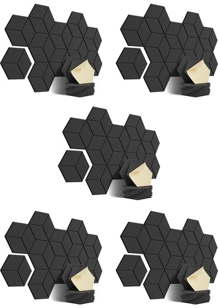 Ses Yalıtımı ve Akustik Için 60 Paket Akustik Köpük Kendi Yapışkanlı Ses Geçirmez Paneller (Siyah) (Yurt Dışından)