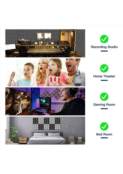 36 Paket Akustik Köpük Paneller Kendinden Yapışkan Ses Geçirmez Köpük Paneller Duvar Dekoru Müzik Stüdyosu Yatak Odası Evi 5X30X30CM (Yurt Dışından) indirimleri