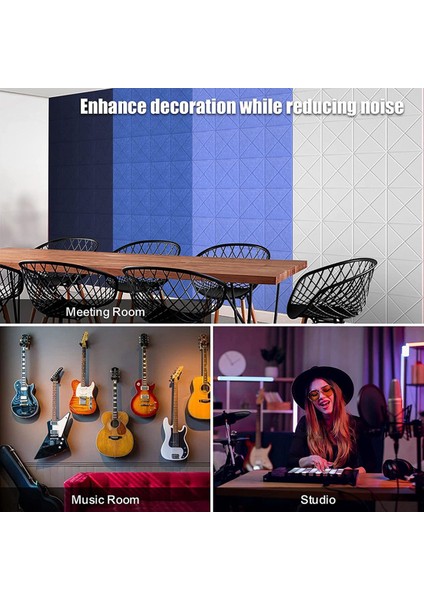 Akustik ve Duvar Dekoru Için 12 Paket Akustik Panel Ses Geçirmez Dolgu Eğimli Kenar Ses Emici Paneller (Yurt Dışından) modelleri