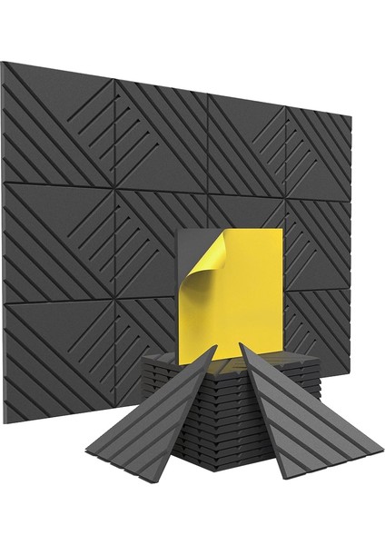 12 Paket Duvarlar Için Kendi Yapışkanlı Ses Geçirmez Köpük Paneller 12X12X0 4 Inç Ev Stüdyo Ofis Için Akustik Paneller (Yurt Dışından)