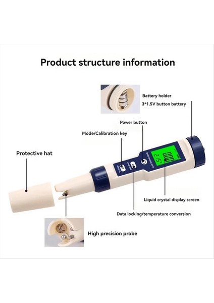 5 Ec Tds Tuzluluk Sıcaklık Ph Metre Yiyecek Içecekleri Için Su Kalitesi Test Cihazı Tuz Içerik Akvaryum Deniz Suyu Atc (Yurt Dışından) fiyatları