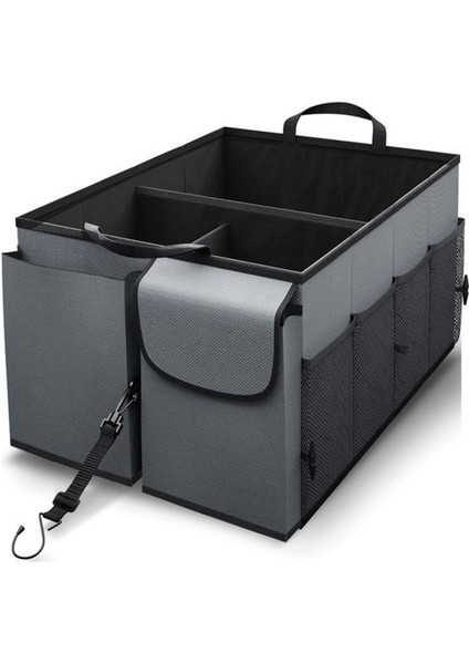 Araba Için Bagaj Organizatörü - Büyük Kapasiteli Otomobil Organizatörü Suv ve Sedanlar Için Katlanabilir Bagaj Organizatörü Gray (Yurt Dışından)