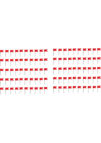 100 Bayrak Şekli Harita Pimleri Bildirim Tahtası Çizim Pimleri Itme Pimi Kırmızı (Yurt Dışından)
