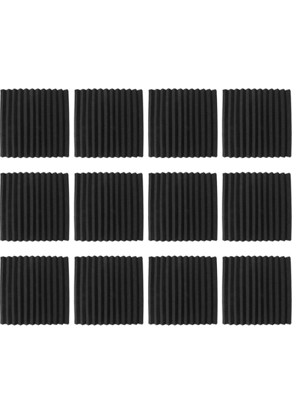 12 Paket Kendi Kendine Yapışkan Akustik Paneller Ses Geçirmez Köpük Paneller Ev Için Yoğunluklu Ses Yalıtımı Duvar Panelleri (Siyah) (Yurt Dışından)