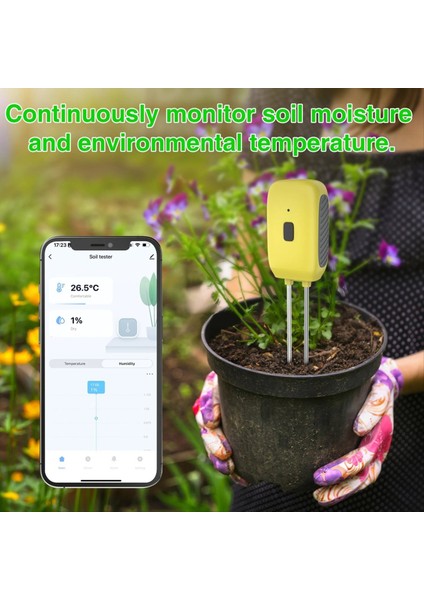 Taya Smart Bluetooth Toprak Test Cihazı Sıcaklık Nem Metre Su Geçirmez Termohigrometre Otomasyon Sulama Dedektörü (Yurt Dışından) fırsatları