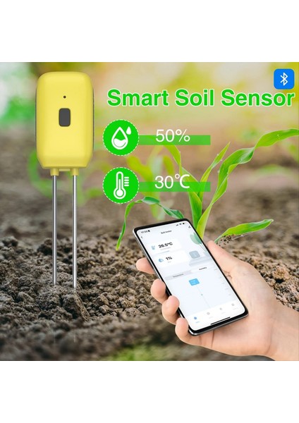 Taya Smart Bluetooth Toprak Test Cihazı Sıcaklık Nem Metre Su Geçirmez Termohigrometre Otomasyon Sulama Dedektörü (Yurt Dışından) indirimleri