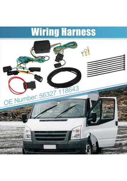 4 Yollu Römork Kablo Demeti Konnektörü Fişi 56327 118643 Ford TRANSIT-150/250/350 2015-2021 (Yurt Dışından) modelleri