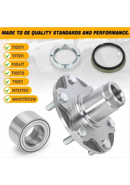 4pcs Ön Tekerlek Taşıma Göbek Seti Seti Toyota 4 Runner Için 2WD Sequoia WH5170112W NT517011 (Yurt Dışından) modelleri