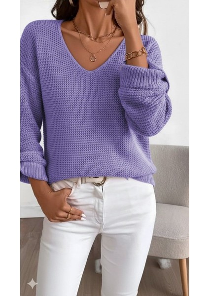 Kadın Uzun Kollu V Yakalı Düğmeli Triko Bluz fırsatları