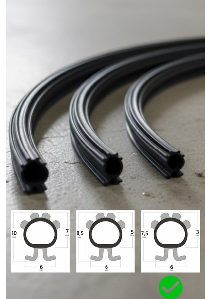 Cam Balkon Fitili 7,5 mm Yükseklik 5 Metre Uzunluk Toz ve Su Yalıtımı Için Kıl Fitil Alternatifi Siyah Conta modelleri
