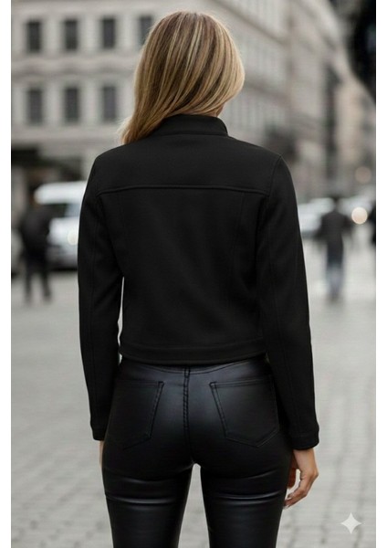 Kadın Uzun Kollu Yakadan ve Önden Düğmeli Süet Kısa Ceket fiyatları