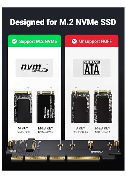Pcıe 4.0 X4 X8 X16 Uyumlu 64GBPS Nvme M.2 SSD Dönüştürücü Adaptör modelleri
