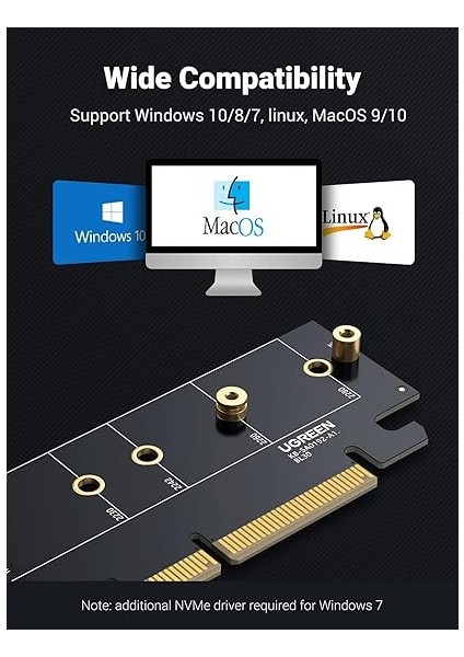 Pcıe 4.0 X4 X8 X16 Uyumlu 64GBPS Nvme M.2 SSD Dönüştürücü Adaptör fırsatları