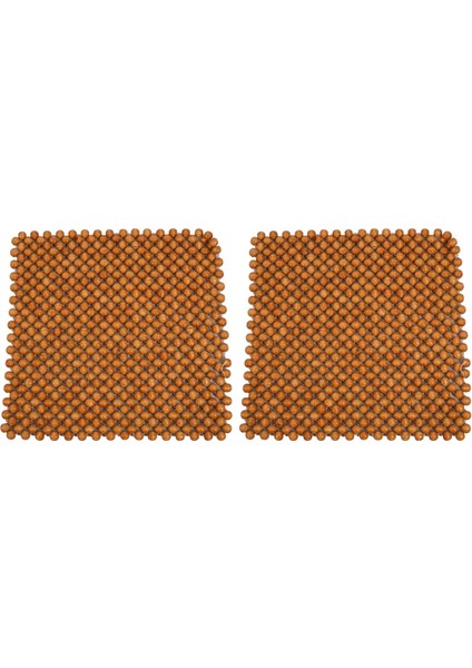 2x Muzhu Araba Koltuğu Yastık Ahşap Boncuklar Sandalye Sanat Masaj Yastık Araba Koltuğu Yastık Araba Koltuk Kapağı Boncuk Pad Bej (Yurt Dışından)