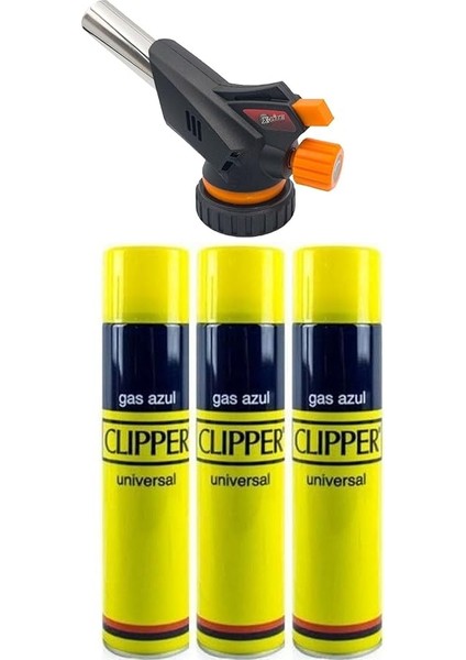 Firebird Büyük Pürmüz Başlıgı Lpg Kartuş ve Normal Çakmak 3 Lü Gaz Set Tek Ebat Beyaz