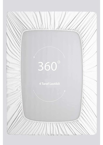 Lastikli ÇARŞAF%100 Pamuk Oeko-Tex® Sertifikalı (Nevresim Kumaşından Üretilmiştir) 57 Tel Beyaz 180X200 indirimleri