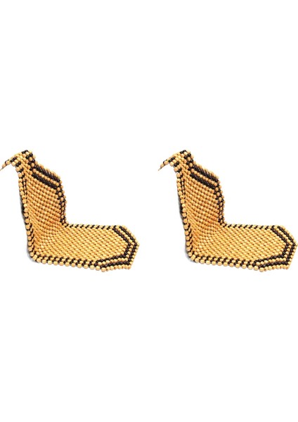 2x Araba Yaz Yastık Koltuk Kapağı Serin Ahşap Ahşap Boncuk Koltuk Kapağı Masaj Yastık Sandalye Kapağı Kapak Araba Ofis Evi Evrensel (Yurt Dışından)