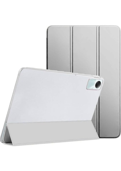 Redmi Pad Se 11INÇ ile Uyumlu Kılıf Pu Deri Smart Standlı Case Gri
