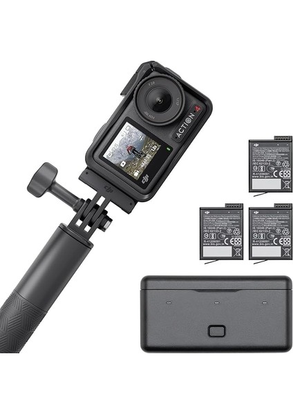 Osmo Action 4 Adventure Combo - 1/1,3 Inç Sensörlü 4K/120 Fps Su Geçirmez Aksiyon Kamerası, Düşük Işıkta Görüntüleme, 10 Bit ve D-Log M Renk Performansı, 160 Dakika Ömürlü, Dış Mekan Kamerası