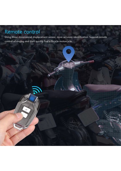 113DB Süper Kablosuz Motosiklet Bisiklet Alarm Güvenliği Uzaktan Kumanda Su Geçirmez Siyah Hırsızlık Karşıtı Alarm (Yurt Dışından) modelleri