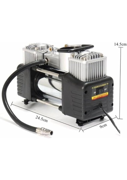 Oto Lastik Sisirme Kompresoru Hava Pompasi Metal Cift Silindirli Profosyonel Cantali modelleri