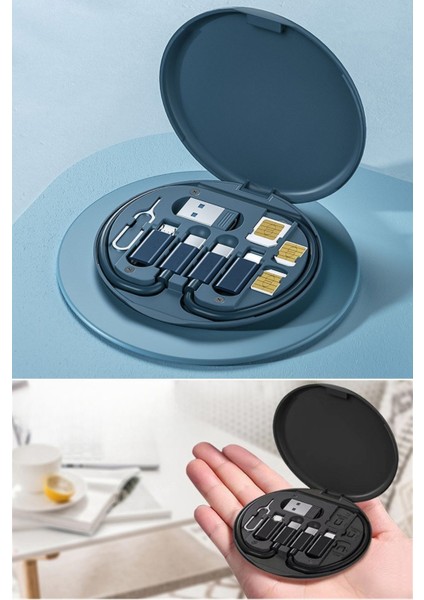 Buffer® 60W Destekli Kablo Kutusu Seyahat Kablo Seti 5'i 1 Arada USB Type-C Şarj Kablosu Seti