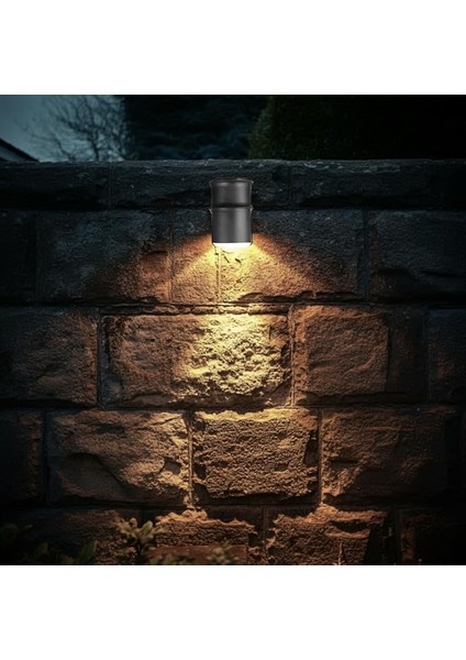 Geldi Tekli Çağlayan Aplik IP54 Dış Mekan Zita Bahçe Aydınlatma Duvar Apliği + GU10 LED Ampul (Gün Işığı)