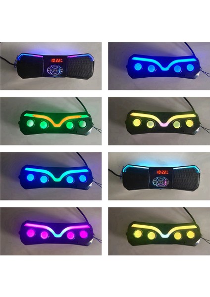 Motosiklet Ses Hoparlör Su Dayanıklı Renkli Işıklar Su Geçirmez Bluetooth Mp3 Fm Destek USB Kart Aux Audio Player A (Yurt Dışından) fiyatları
