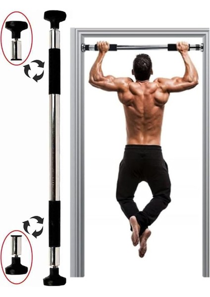 Barfiks Çubuğu 60-100 cm Çift Süngerli Ayarlanabilir Barfiks Çekme Demiri Barfiks Aleti