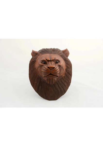 Maun Ağacı El Yapımı Dekoratif Aslan Büstü LIV2143