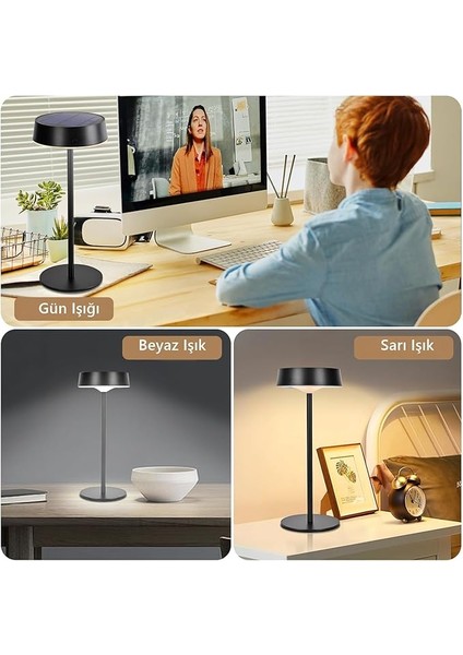 Geldi Solar Şarjlı Masa Lambası Dimmerli Dekoratif Abajur Cata Dubai Dokunmatik Cafe Lambası Üç Işık Modu indirimleri