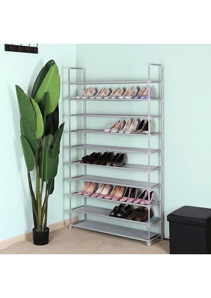 10 Katlı Ayakkabı Rafı, 100X29X175 Cm, Gri, LSR10G fiyatları