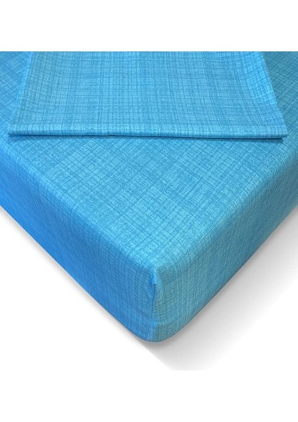 Turca Ranforce 120X200 cm Lastikli Çarşaf Seti - Turkuaz AT7603