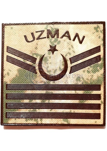 Jandarma 4 Kademeli Uzman Çavuş Kamuflaj Bir Çift Cırtlı 3D Plastik Tpu Kol Arması, Yeni Tip,