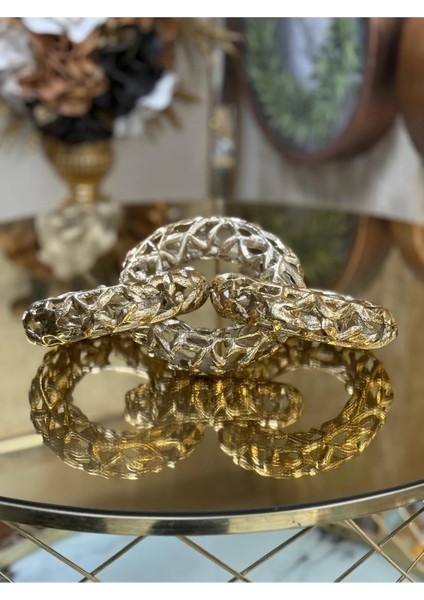 Gold Eskitme Pirinç Zincir Halka Dekoratif