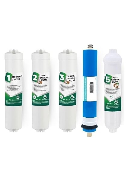 Arıtma Cihazı 5'li Filtre Takımı Kapalı Kasa 5'li Filtre Seti -Tüm Kapalı Kasa Su Arıtma Cihazları Için Uygun