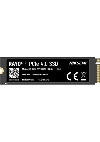 Rayo Lite 1tb Gen4 M.2 Nvme 3D Nand Ssd, Ultra Hızlı Pcıe Gen4 Hızları, 3D Nand Teknolojisi,darbeye Dayanıklı Tasarım, Maksimum Sıralı Okuma: 7000 Mb/sn, Maksimum Sıralı Yazma: 6000 Mb/s