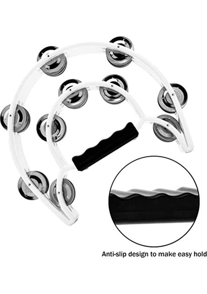 Half Moon Tambourine - Müzik Enstrümanı Perküsyon Drum &amp; Guitar Oynama (Beyaz) (Yurt Dışından) indirimleri