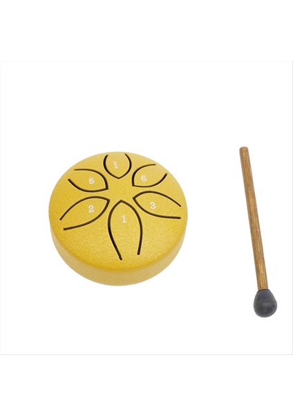 3 Inç 6 Tonlu Çelik Dil Davul Mini El Tava Davulları Davullu Perküsyon Müzik Aletleri Davul Sarı (Yurt Dışından)