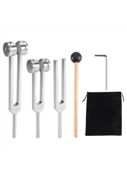 (128Hz, 256Hz, 512Hz) Çatal Seti, Çakra/şifa/ses Terapisi/dna Onarımı Için Refleks Çekiçle Ayarlama Çatalları (Yurt Dışından)