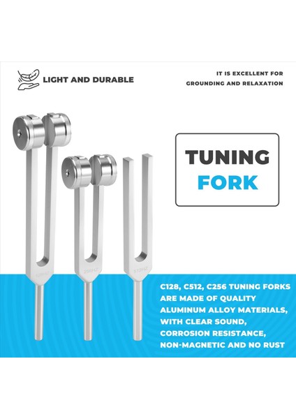 (128Hz, 256Hz, 512Hz) Çatal Seti, Çakra/şifa/ses Terapisi/dna Onarımı Için Refleks Çekiçle Ayarlama Çatalları (Yurt Dışından) fırsatları