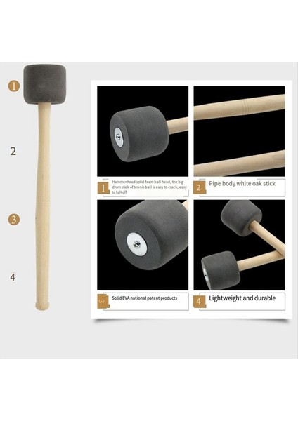 Gri 12.8 Inç Köpük Kauçuk Davul Çubukları, Bas Davul Çubukları, Kaymaz Bas Perküsyon Çubukları, Perküsyon Aksesuarları (Yurt Dışından) fırsatları