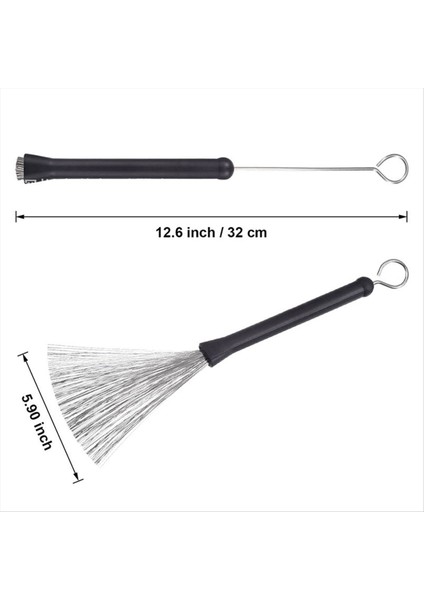 Retractable Jazz Davul Fırçaları Sopa Çelik Tel 32CM Temizlik Fırçaları Jazz Rock Müzik Lover (Yurt Dışından) modelleri