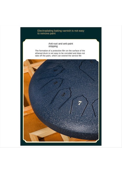 6 Inç 8 Tonlu Sesli Yağmur Davul Açık Yağmur Davul Perküsyon Enstrümanı Yoga Meditasyonu Özel Koyu Mavi (Yurt Dışından) modelleri